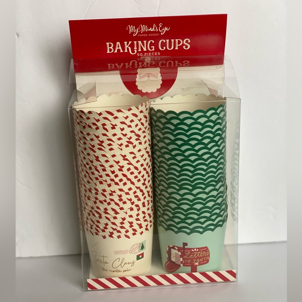 My Mind’s Eye Paper Goods MME baking cups 50 piece Christmas Santa letters Xmas